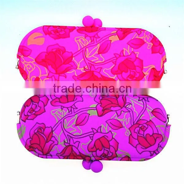 Candy colors silicone waterproof bag/silicone purse and bag/silicone make up bag
