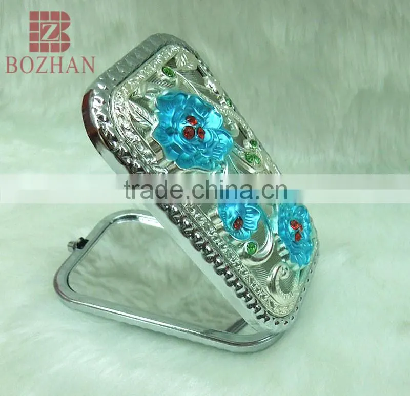 Charm makeup rhinestone mirror/antique design compact mirror/portable retro makeup mirror