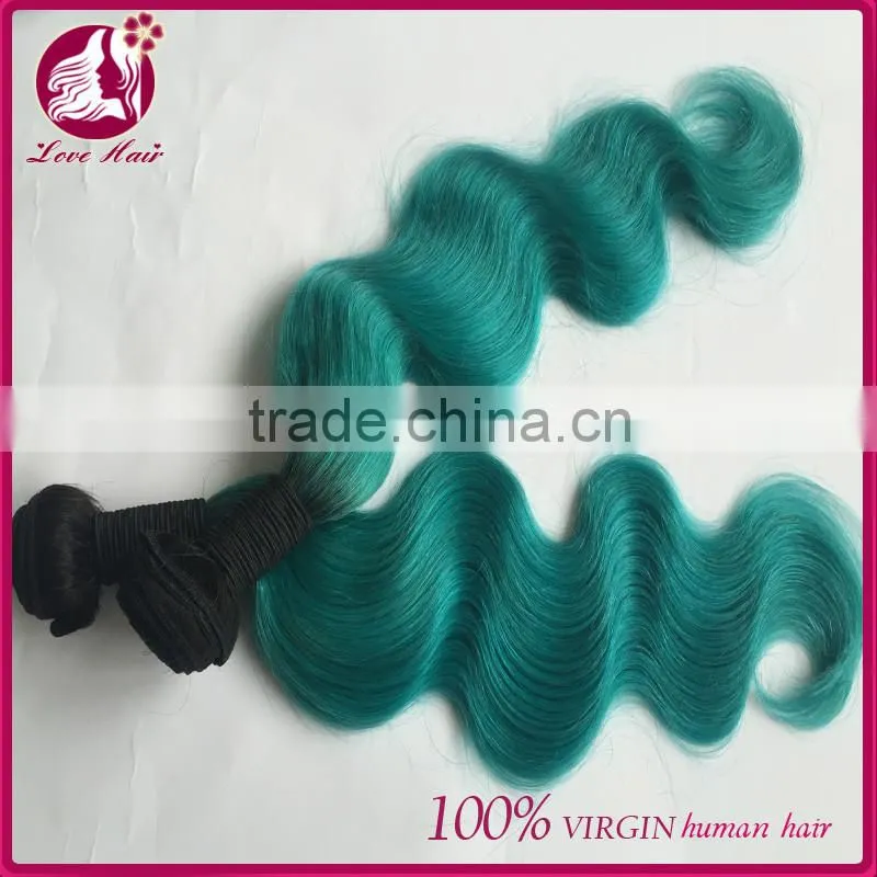 Summer hairstyles Virgin malaysian 100 human colored 1b teal two tone hair weave for black women