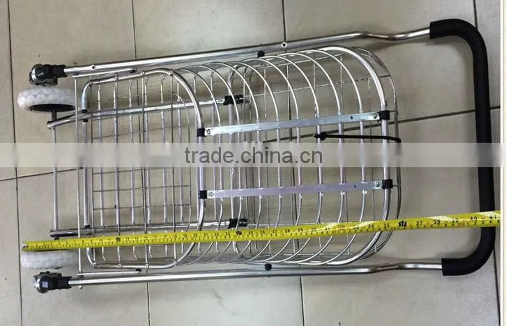 Foldable Wire Mech Shopping Cart RH-FC05 For Aluminum Foldable Shopping Trolley With Two Wheels