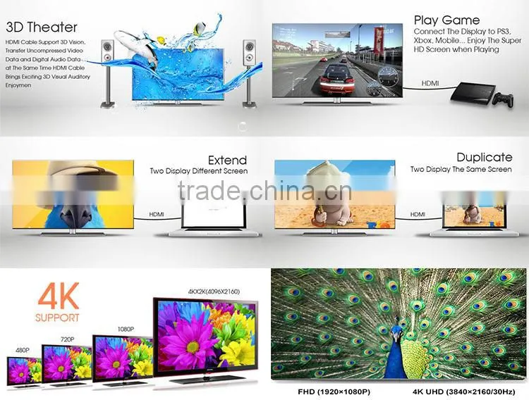 1.3 version pure copper conductor 5.5mm outer sheath hdmi cable premium from vertified Factory