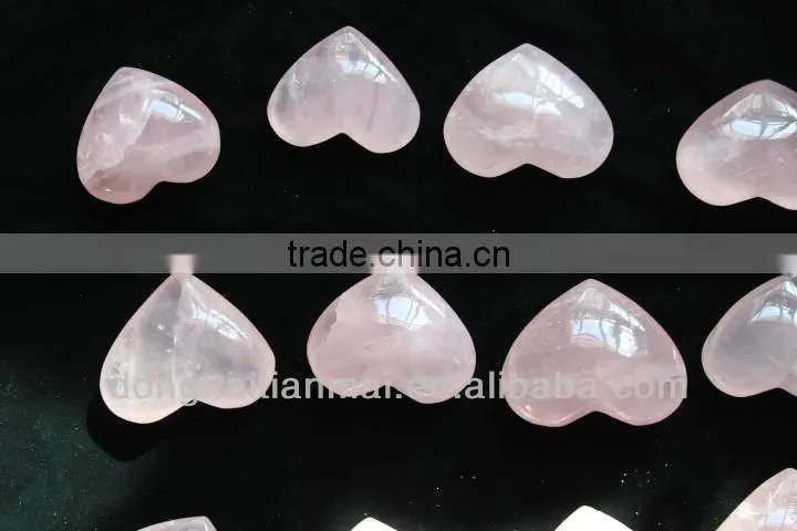 Wholesale Natural Rose Crystal Heart / Charming Pink Crystal Hearts