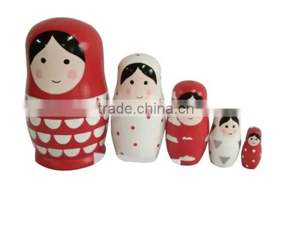 Cuete girl design wholesale wooden russian nesting doll