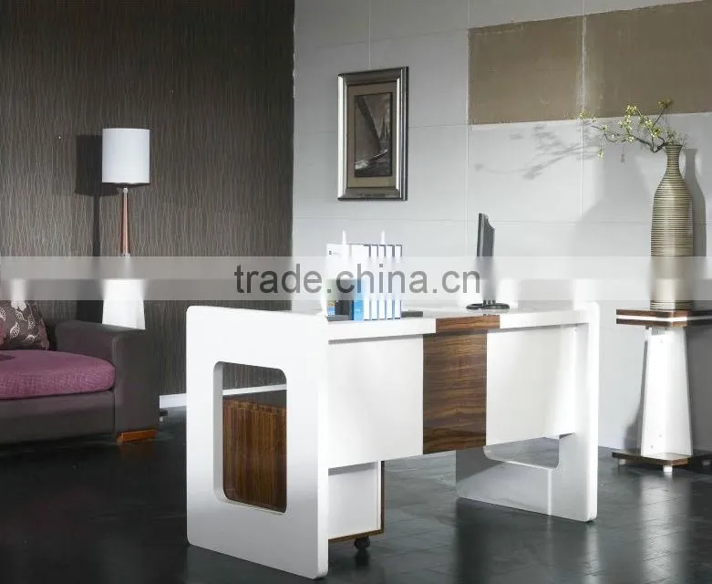 2015 New design Color Blocking cheap computer desk price white hign gloss computer desk table