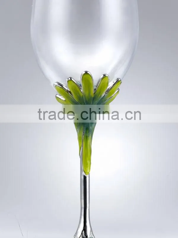 RORO March in Paris daisy enamel crystal glass red wine glass