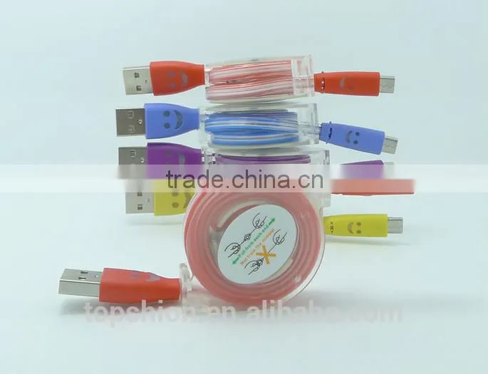 Bling bling micro led light universal usb cable charger