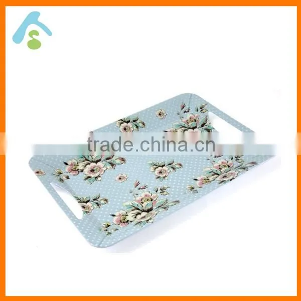 custom melamine serving tray with handles