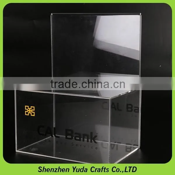 elegant white acrylic donation box with brochure holder high quality wholesale price