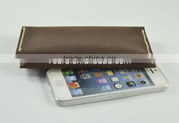Wholesale Retro Crazy Horse Leather Generic Wallet Phone Case for iphone5