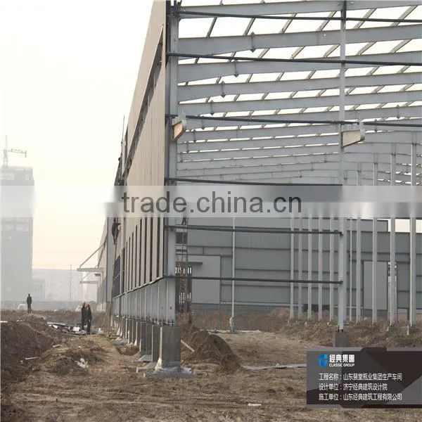 Steel Galvanized Prefabricated Warehouse with Sandwiched Panel Wall
