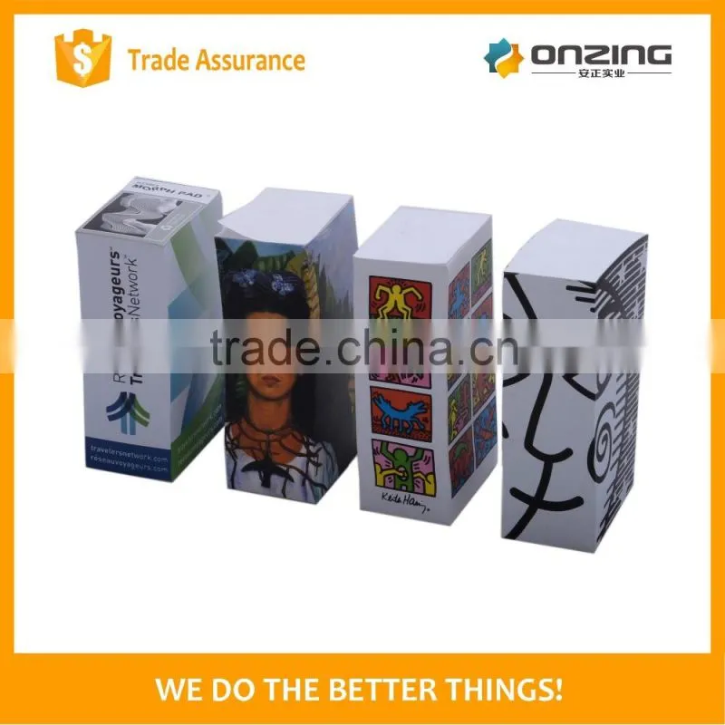 Wood free paper printed memo pad with pen holder