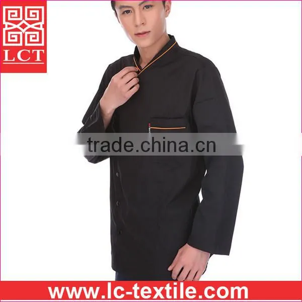Supply factory direct price 100% AZO free dyed breathable poly/cotton chef unifrom with top quality finishing(LCTU0015)