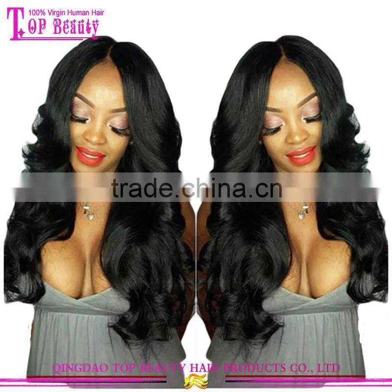 2016 new design factory price wavy style 180% density full lace wig