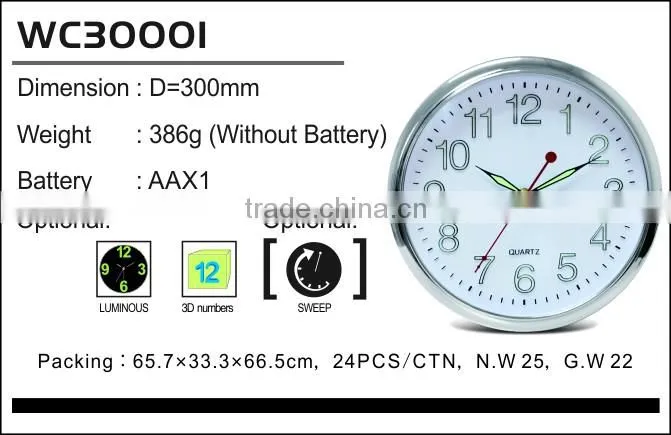 WC35001 pretty wall clock / selling well all over the world of high quality clock