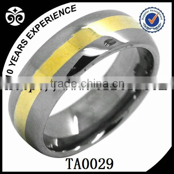 Tungsten ring 8mm men's gold plated rope inlay