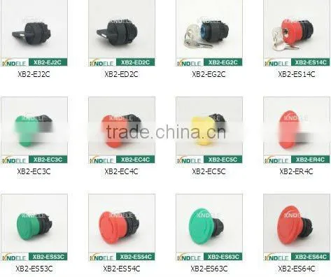 60mm mushroom push button switch clear plastic actuator head red XB2-ER4C