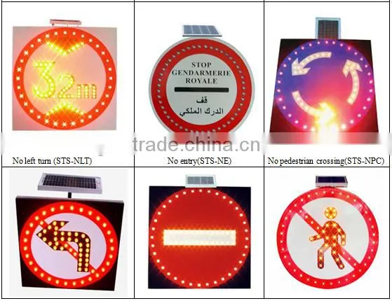 Roadside reflective aluminium solar supplied circular signal board