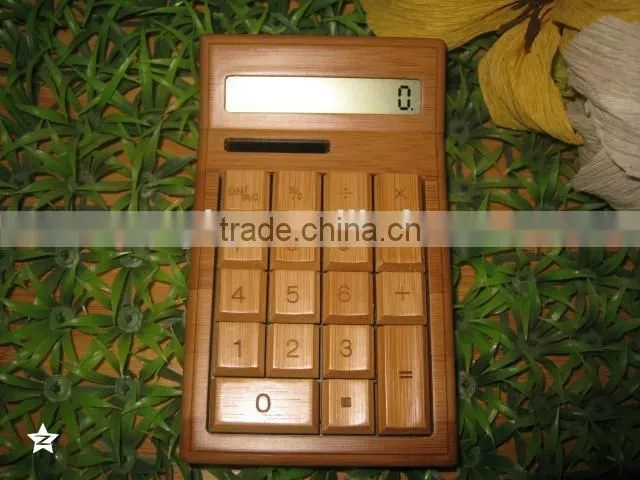 Solar Charge Bamboo Calculator Wood calculator unique for christmas gift