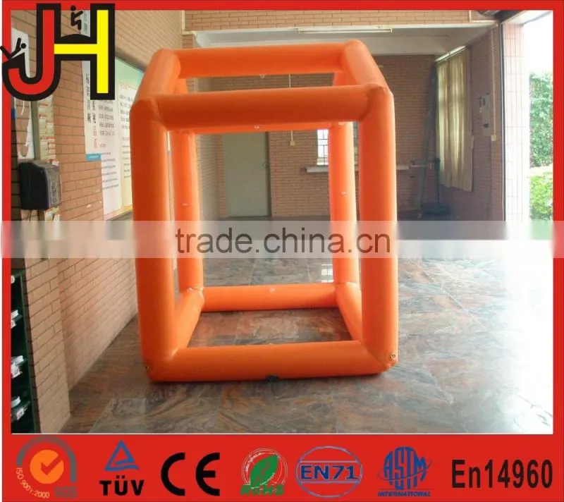 Portable removable inflatable cage, inflatable washroom tent