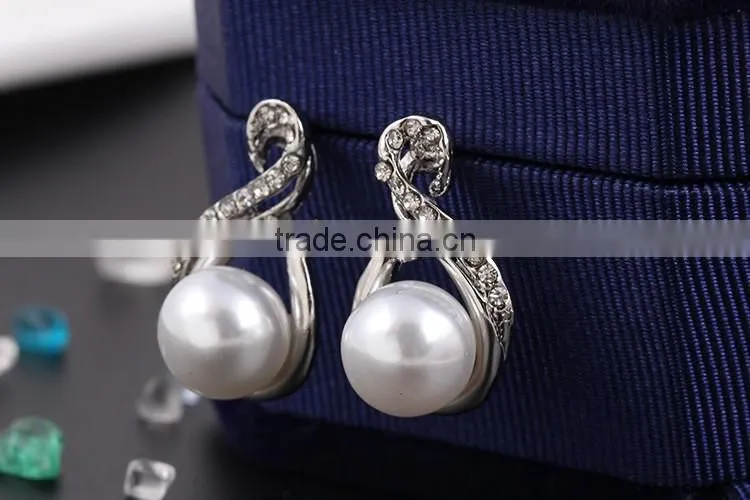 Small Order China Wholesale necklace with pearl earring gold 3pcs jewelry set korean