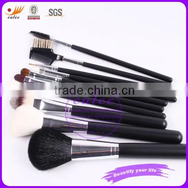 10pcs makeup brush set with black wooden handle