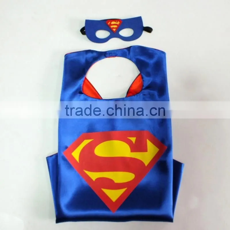 Hot Selling 70x70cm Satin Superhero Promotional Cape With Mask
