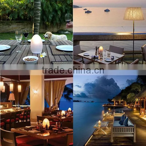 Multi color change egg shaped decorative table lamp for wedding restaurant