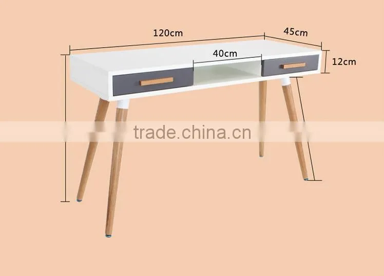 New design elegant computer desk,wooden legs modern study room furniture