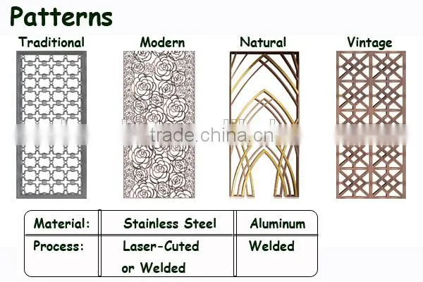Alibaba Customed Stainless Steel Decorative Folding Partition Wall
