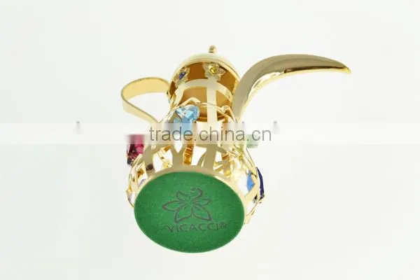 Gold Plated Decorative Mid-east Kettle with Acrylic Box for home decoration