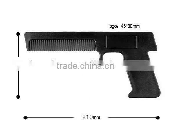 Hot sale cute gun shape plastic printed comb