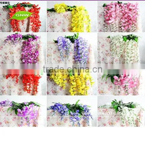 FLV07-4 GNW artificial flower for wedding wall decoration hanging wisteria flowers arrangements