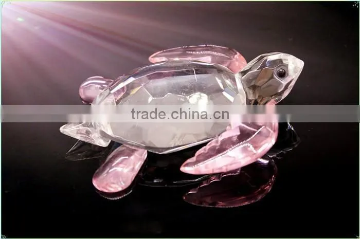 Wholesale crystal yellow turtle animal model gift as business gift/ home appliances gift