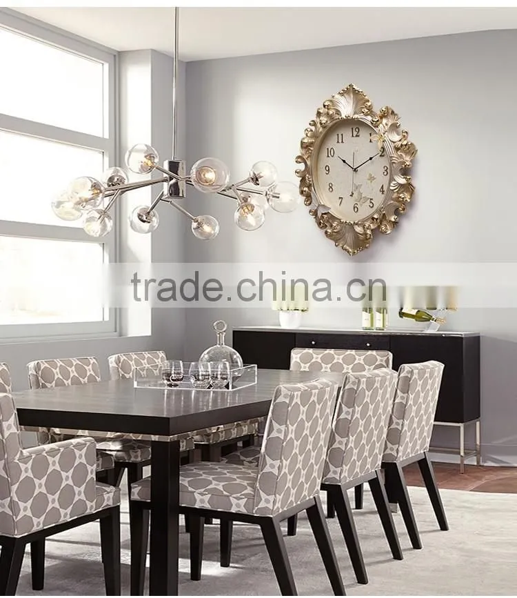 M0019 Momoda Living room Creative fancy elegant 3D flower wall clock Quiet quartz home decoration gold silver art wall clock