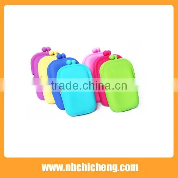 candy color silicone cosmetic bag, lady style silicon bag, silicone makeup bag