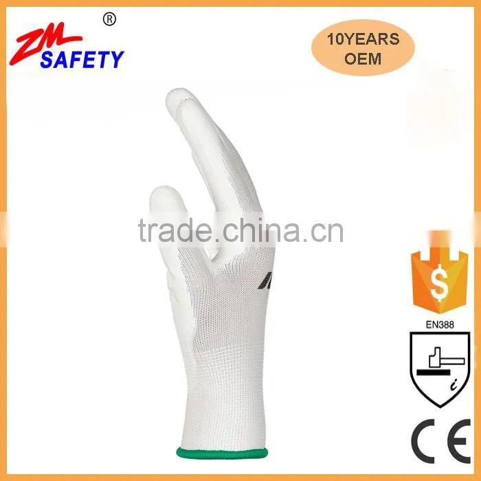 General Purpose Work Safety Orange PU Hand Gloves with Seamless Knitted Shell
