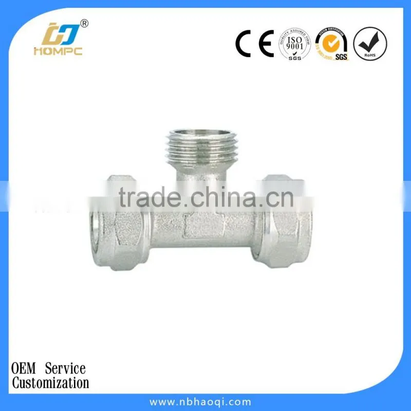 brass 10mm compression fittings chrome plated fitting