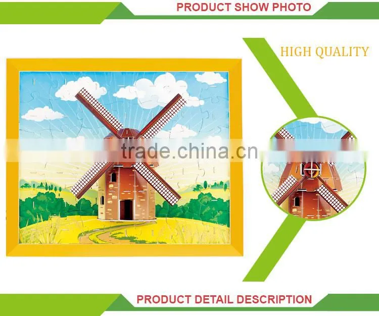 Most popular diy golden windmill 3d cardboard puzzle