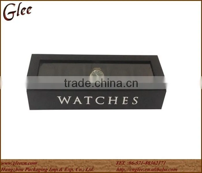 Wooden Display Box Watch Box With Glass Lid