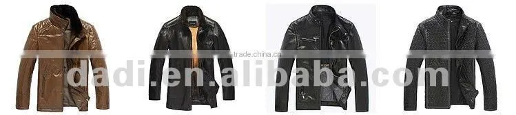 Men leather jacket with fur collar