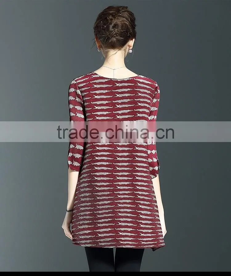 2017 brand ancient printing drape women a-line dress