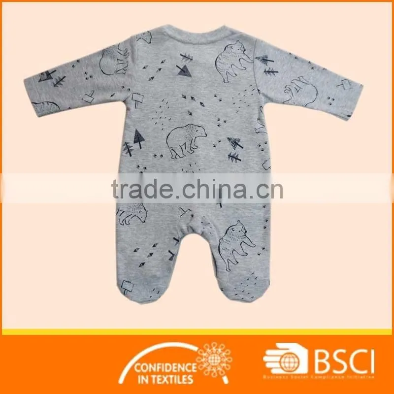 New Fashion Animal Printed Long Sleeved Cotton Baby Clothes Romper