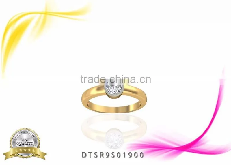 Gold Plated solitaire Ring