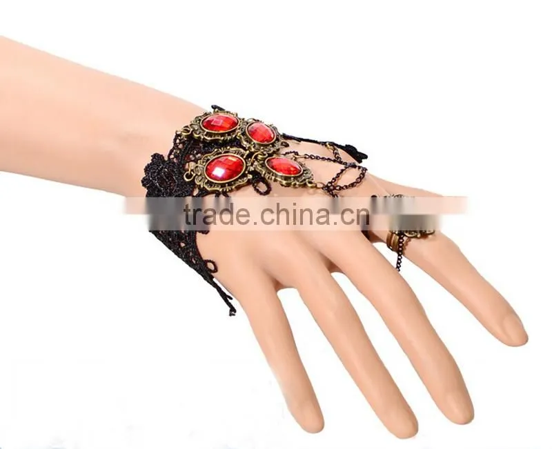 Festival jewelry set American elegant red diamond bracelet and ring set