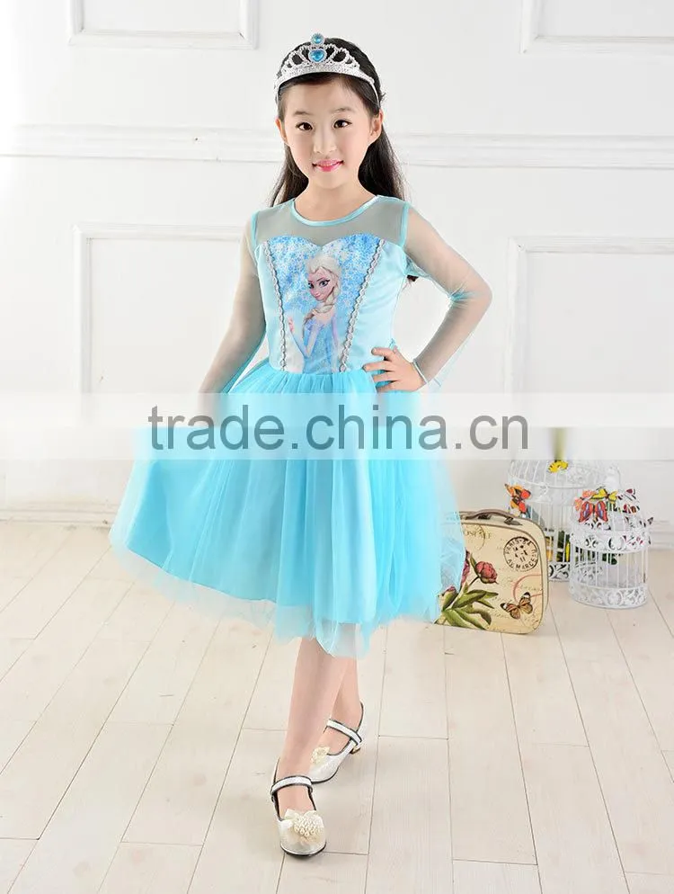 2015 new girls dress cosplay costume dresses kids wedding dress summer child party dress