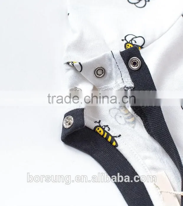 New Arrival Plain Cotton Bee Printed Boy Romper New Born Baby Clothes