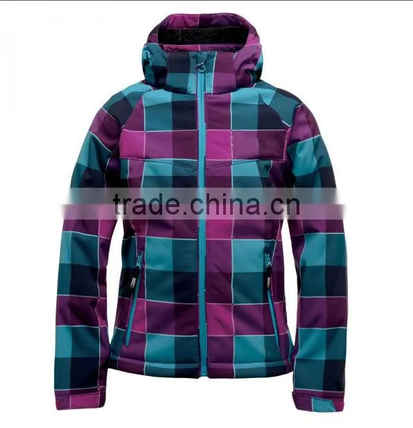Girls Printed Colour Hoody Softshell Jacket