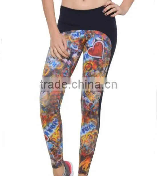 Fabric Sublimation Printing Running Leggings 2017 Apparel Plus Size Yoga Pants
