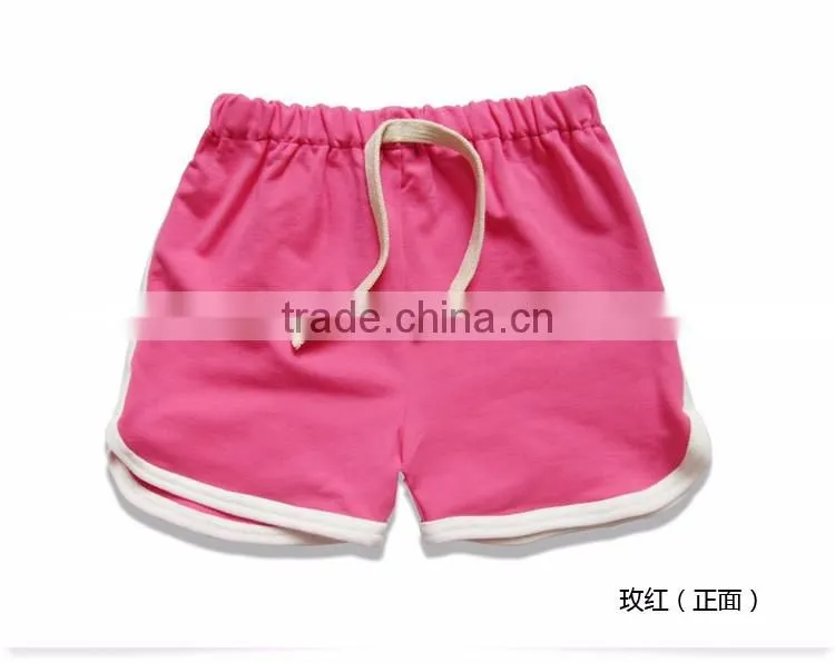 Top quality custom apparel cheap quick dry 100 cotton plain children sports shorts