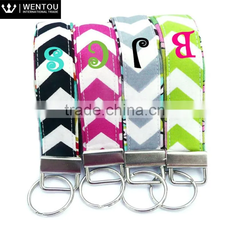 Personalized Monogram Chevron Key Fob